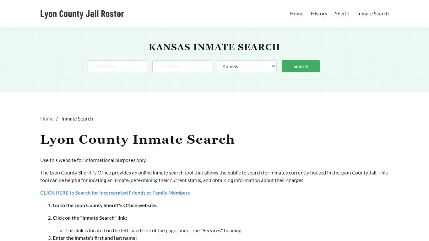 Lyon County, KS Detainee Lookup